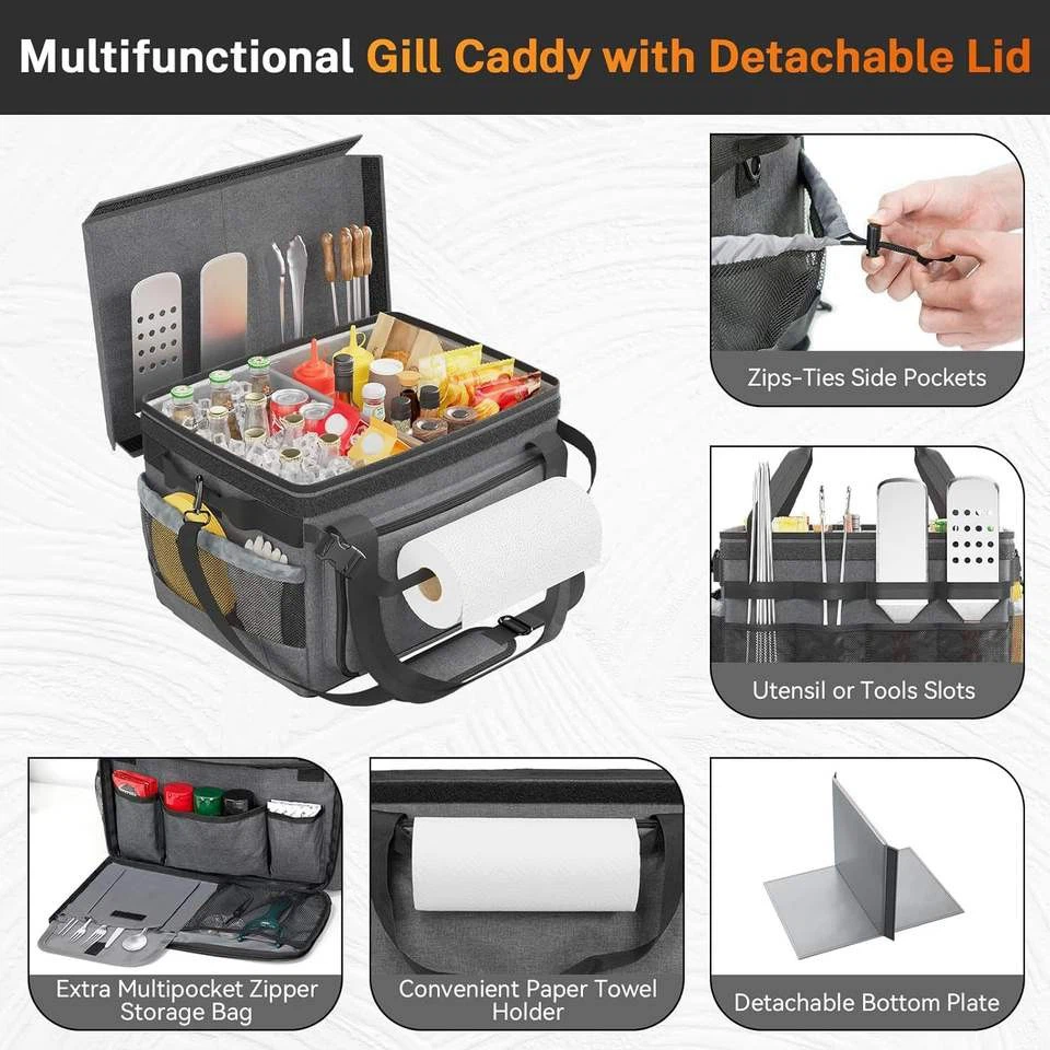 Foldable BBQ Organiser With Tissue Holder suppliers