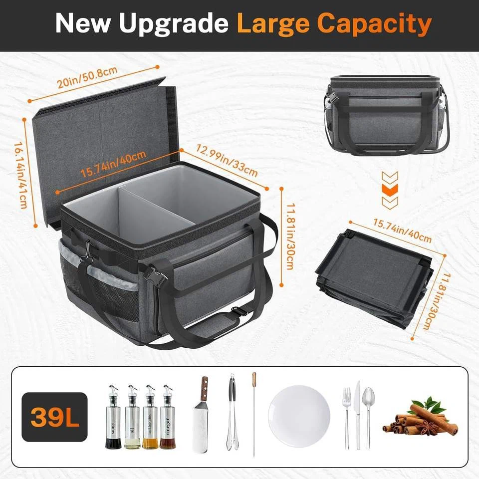 Foldable BBQ Organiser With Tissue Holder factory